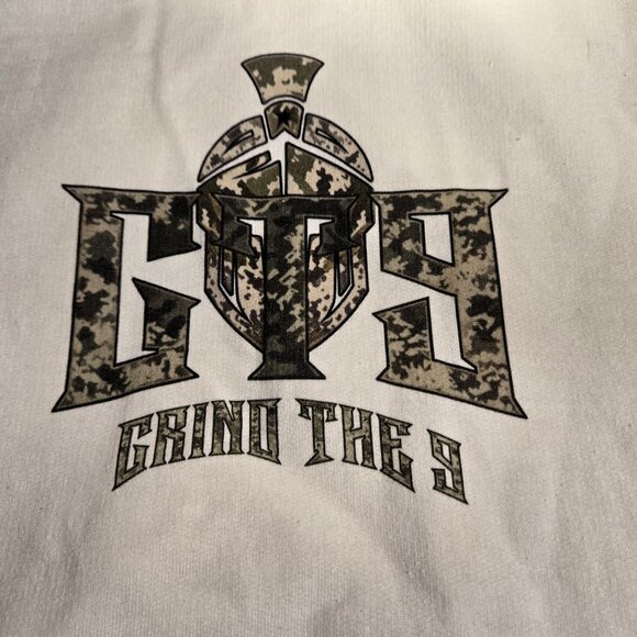 GT9 Men's / Unisex Streetwear White & Camo Logo Hoodie Sz. Med FITS LIKE A SMALL - Picture 4 of 6